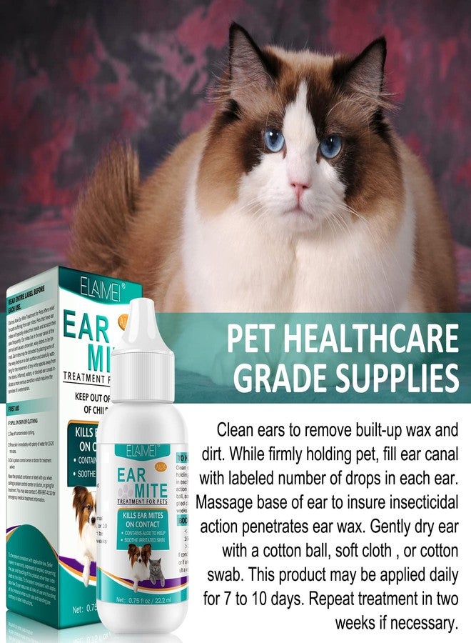 SDJUFEI Ear Mites Clean for Dogs & Cat, with Aloe Vera, Cleaner on Contact & Soothes Itching, Vet-Recommended Formula for Pets Ear Cleaning, Fast-Acting - Image 5